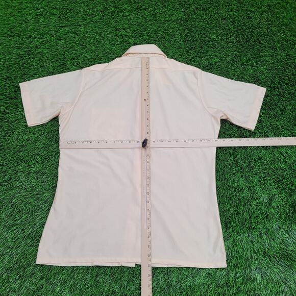 Vintage 70s Disco Shiny Button Shirt Medium 20x28 Faded - Picture 7 of 11